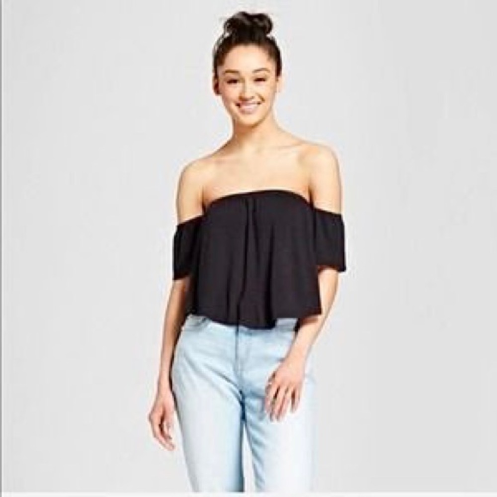 Mossimo Off The Shoulder Black Top